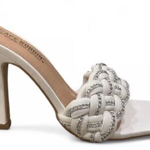 Cape Robbin White and Silver Braided Heels